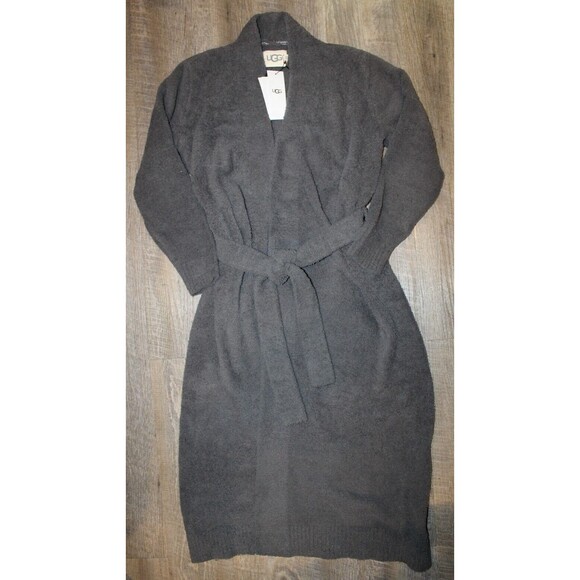 NWT UGG‎ Women's Lenny Knit Robe Obsidian Gray Sz M - Picture 1 of 6